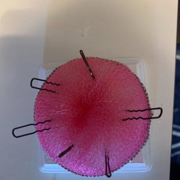 Elegant Hair Pin Cushion on chalk painted white wood base. - Picture 3 of 3